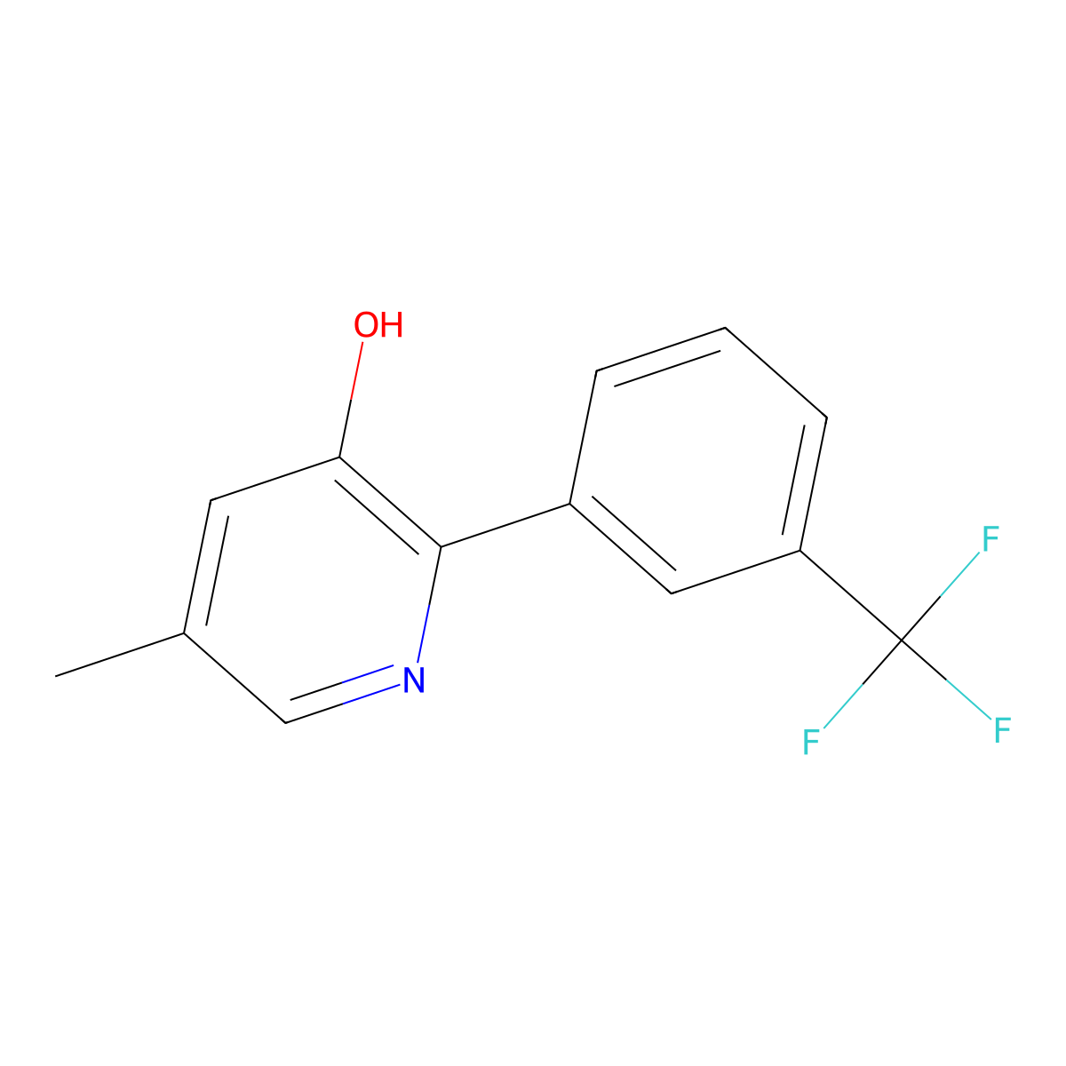 5-Methyl-2-[3-(trifluoromethyl)phenyl]-3-pyridinol molecular structure, CAS 1261534-93-3