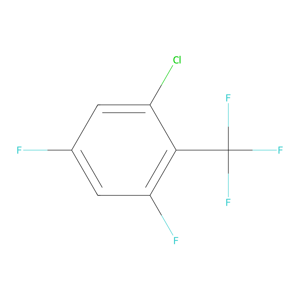 2-Chloro-4,6-difluorobenzotrifluoride molecular structure, CAS 1261535-74-3