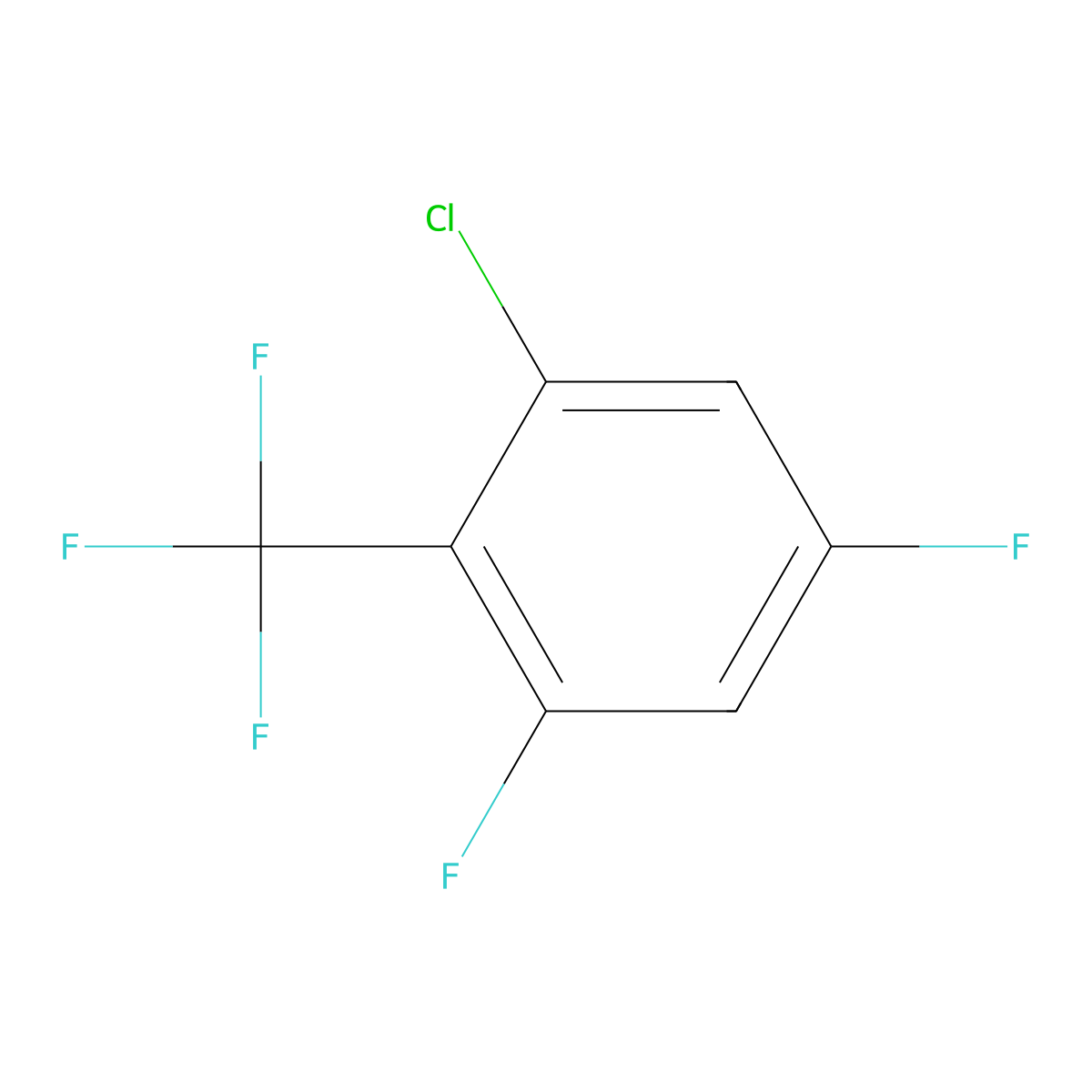 2-Chloro-4,6-difluorobenzotrifluoride molecular structure, CAS 1261535-74-3