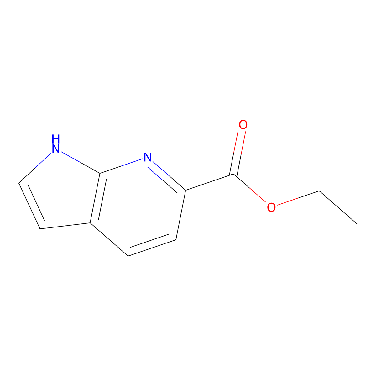 Ethyl 7H-pyrrolo[2,3-b]pyridine-6-carboxylate molecular structure, CAS 1261537-34-1
