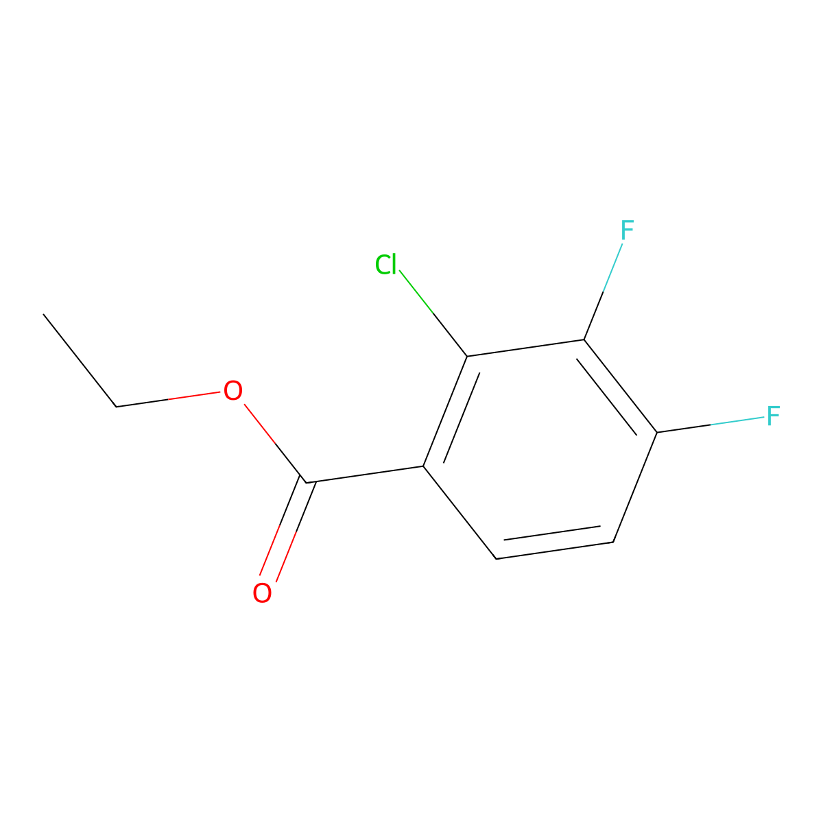 Ethyl 2-chloro-3,4-difluorobenzoate molecular structure, CAS 1261541-73-4