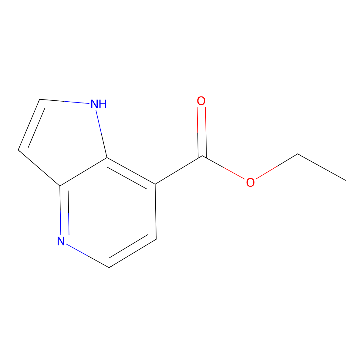Ethyl 1H-pyrrolo[3,2-b]pyridine-7-carboxylate molecular structure, CAS 1261542-88-4