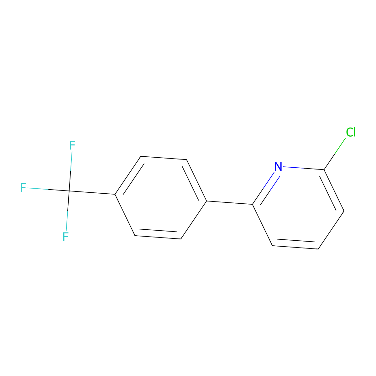 2-Chloro-6-(4-(trifluoromethyl)phenyl)pyridine molecular structure, CAS 1261544-24-4