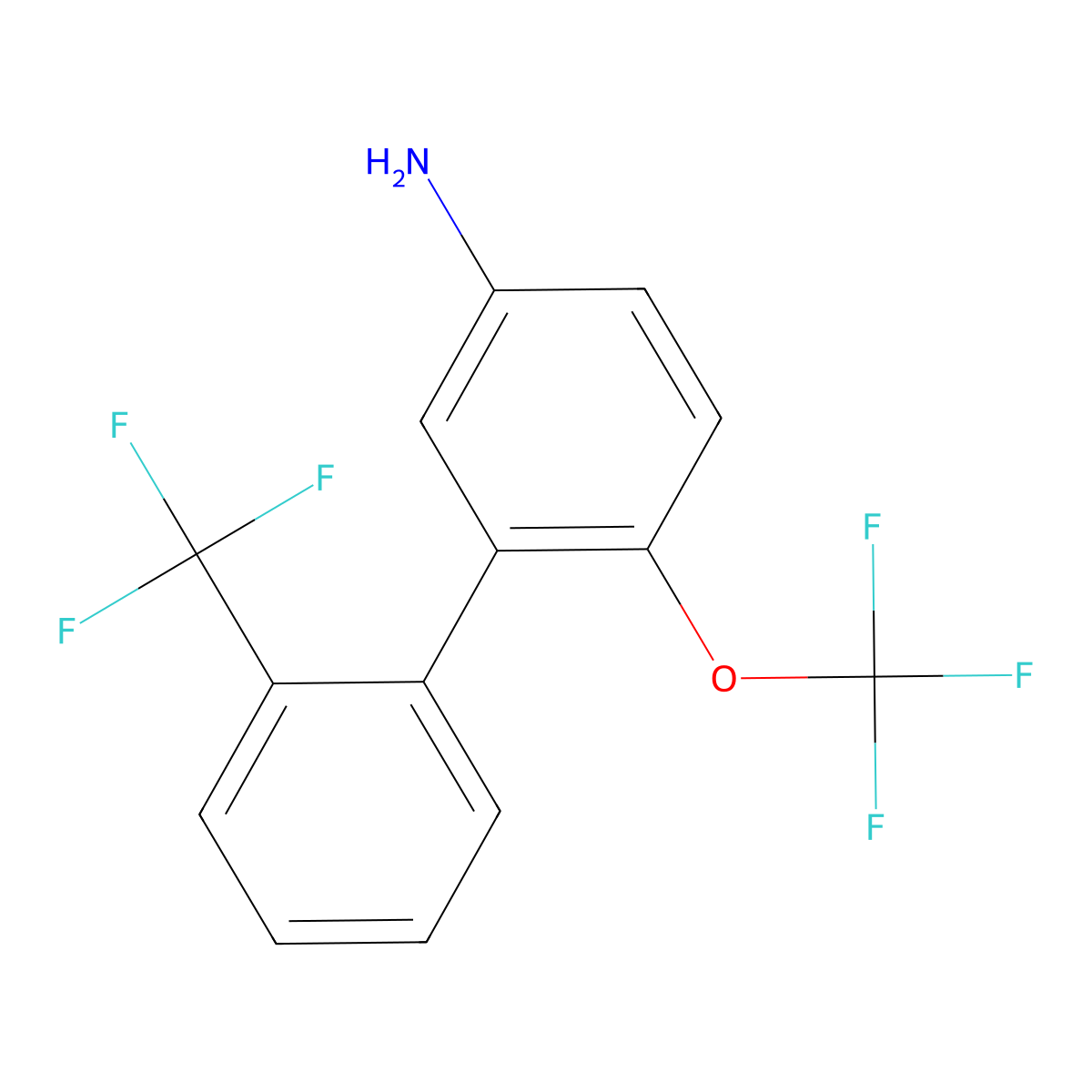 3-Amino-6-(trifluoromethoxy)-2'-(trifluoromethyl)biphenyl molecular structure, CAS 1261548-48-4