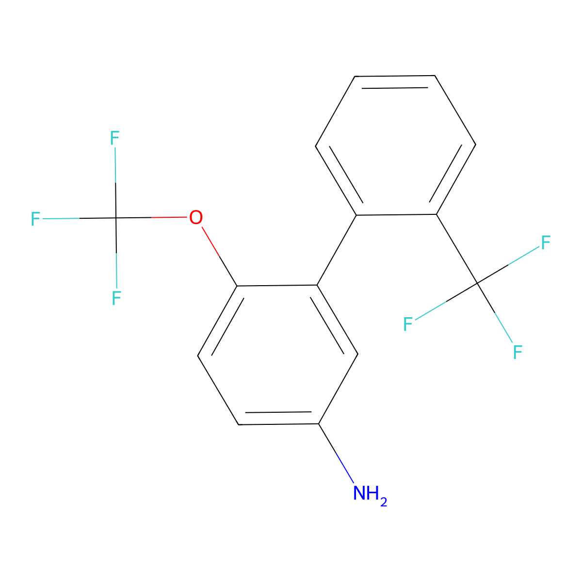 3-Amino-6-(trifluoromethoxy)-2'-(trifluoromethyl)biphenyl molecular structure, CAS 1261548-48-4