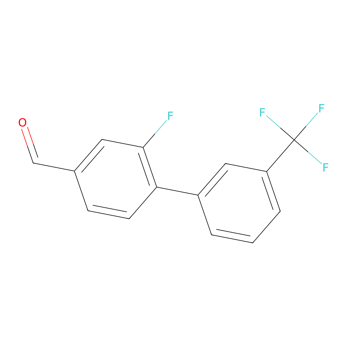 2-Fluoro-3'-(trifluoromethyl)-[1,1'-biphenyl]-4-carbaldehyde molecular structure, CAS 1261548-95-1