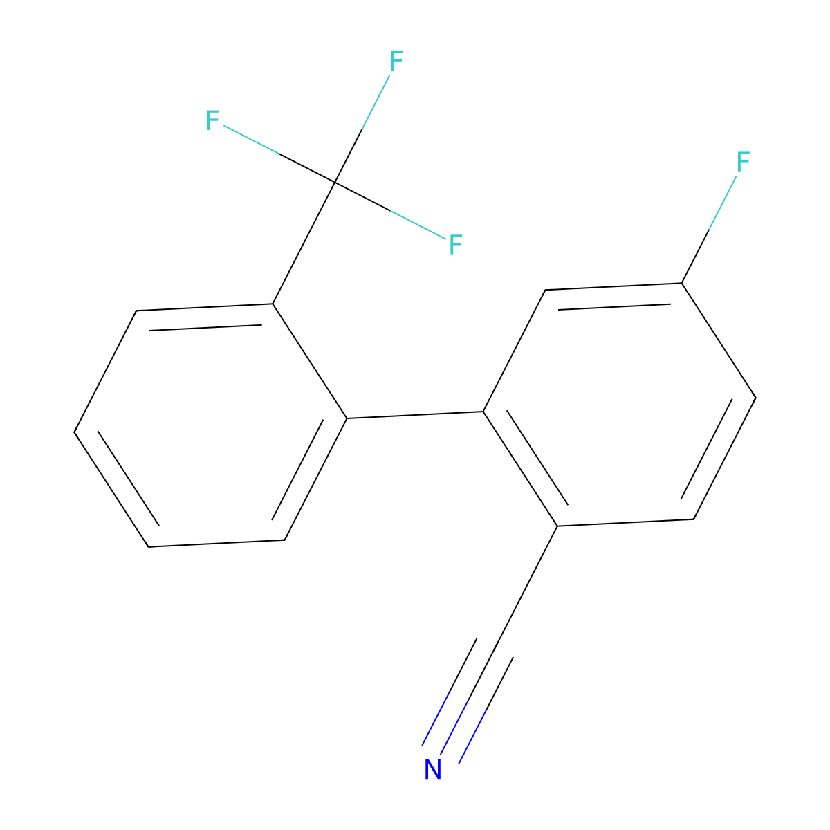 5-Fluoro-2'-(trifluoromethyl)-[1,1'-biphenyl]-2-carbonitrile molecular structure, CAS 1261549-08-9