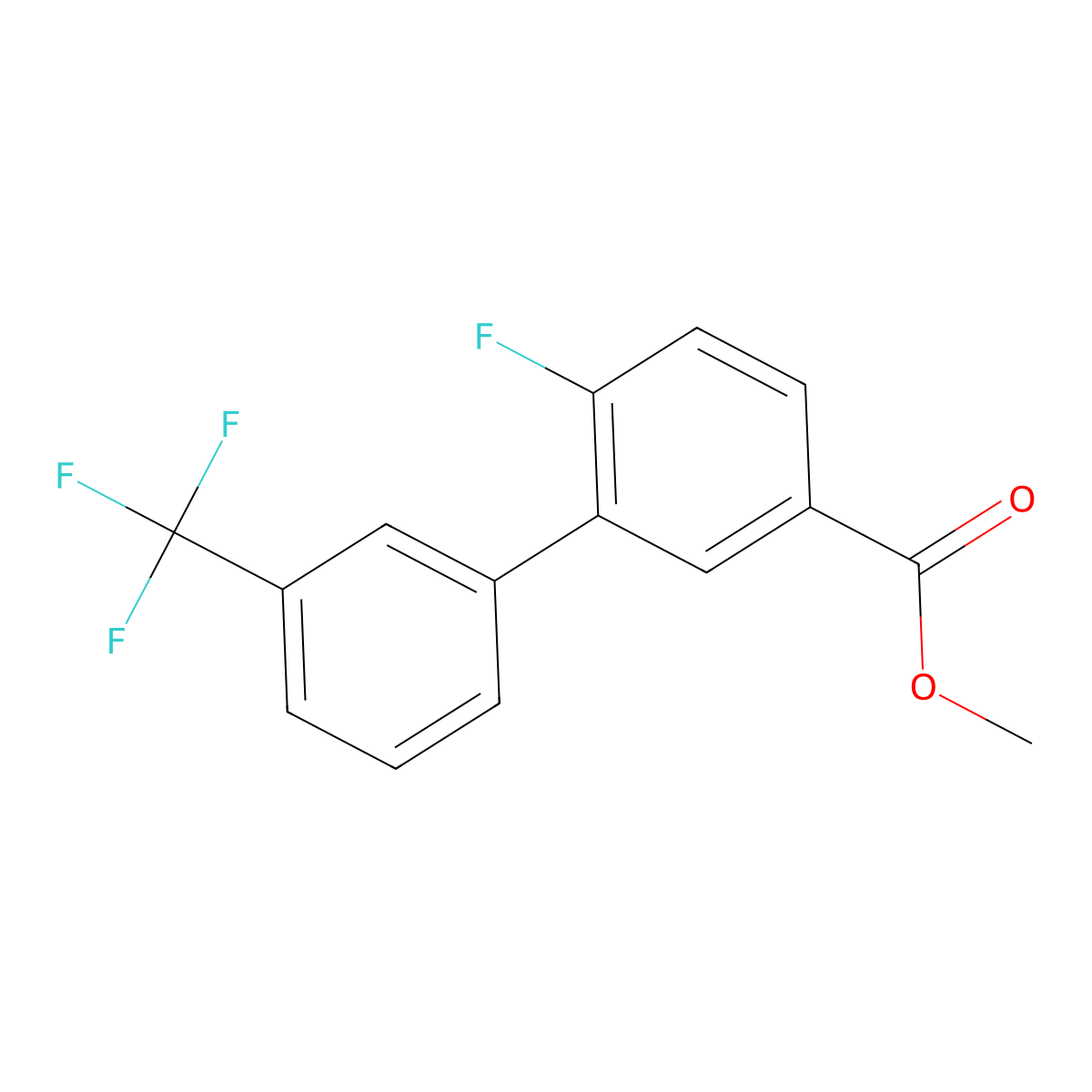 6-Fluoro-3'-(trifluoromethyl)biphenyl-3-carboxylic acid methyl ester molecular structure, CAS 1261549-13-6
