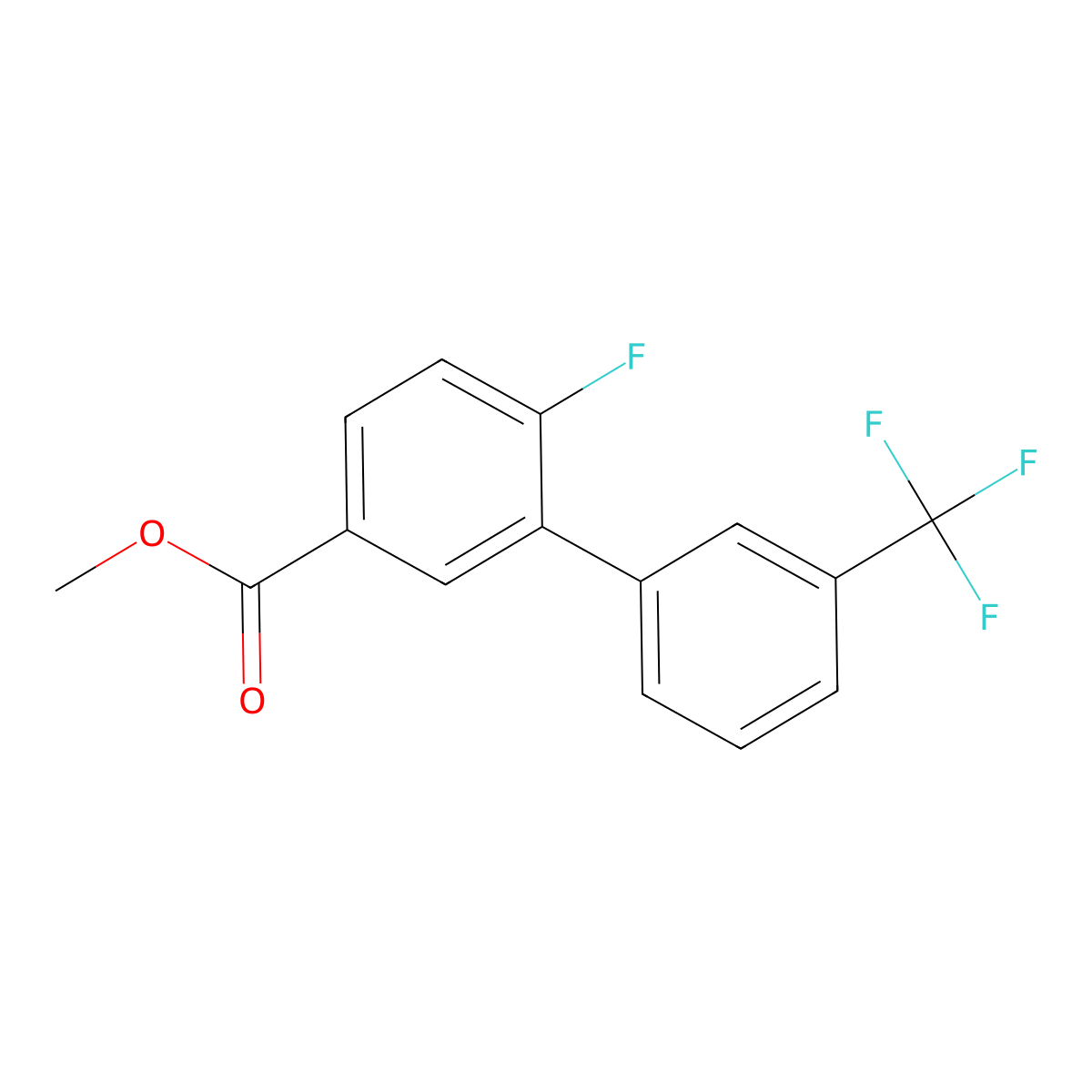 6-Fluoro-3'-(trifluoromethyl)biphenyl-3-carboxylic acid methyl ester molecular structure, CAS 1261549-13-6