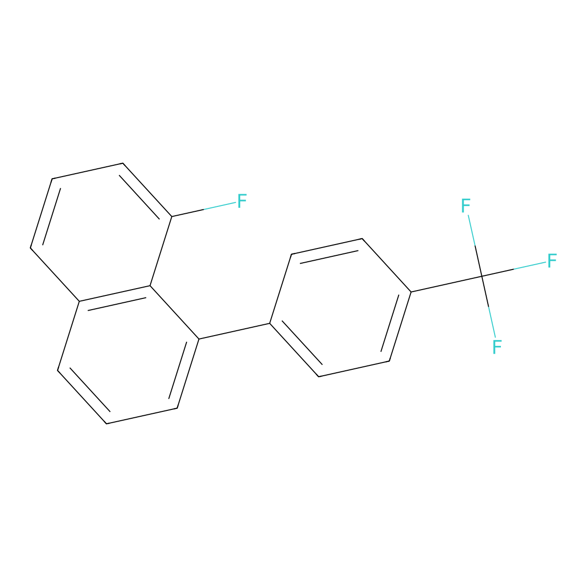 1-Fluoro-8-(4-(trifluoromethyl)phenyl)naphthalene molecular structure, CAS 1261549-24-9