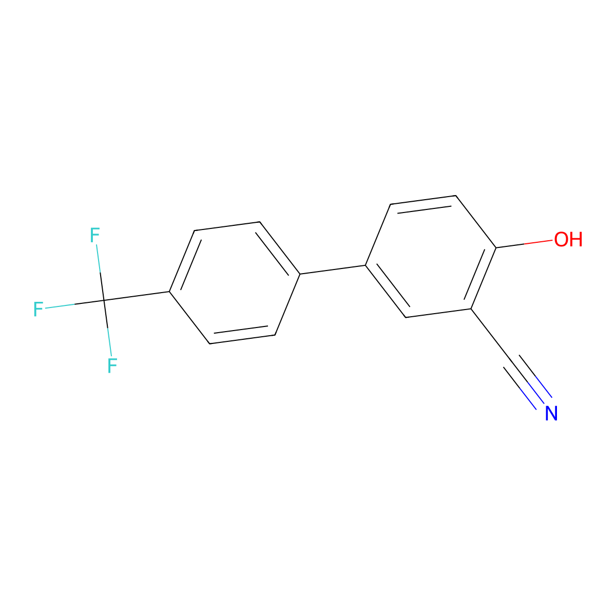 2-Cyano-4-(4-trifluoromethylphenyl)phenol molecular structure, CAS 1261549-31-8