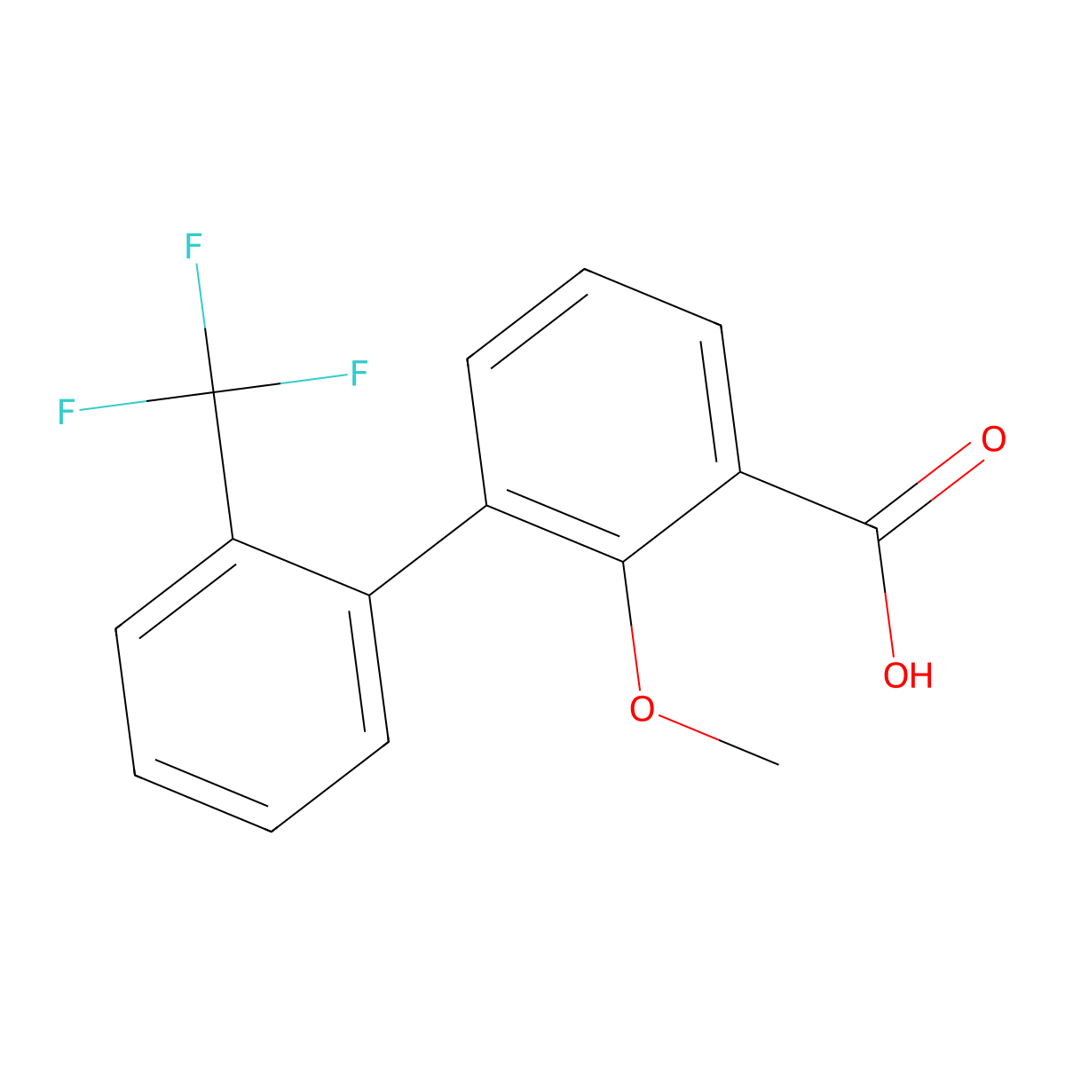 2-Methoxy-3-(2-trifluoromethylphenyl)benzoic acid molecular structure, CAS 1261549-79-4
