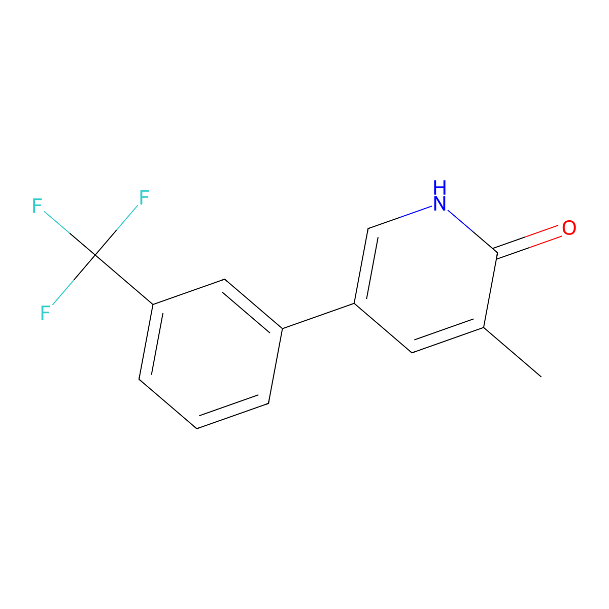 3-Methyl-5-(3-(trifluoromethyl)phenyl)pyridin-2-ol molecular structure, CAS 1261549-97-6