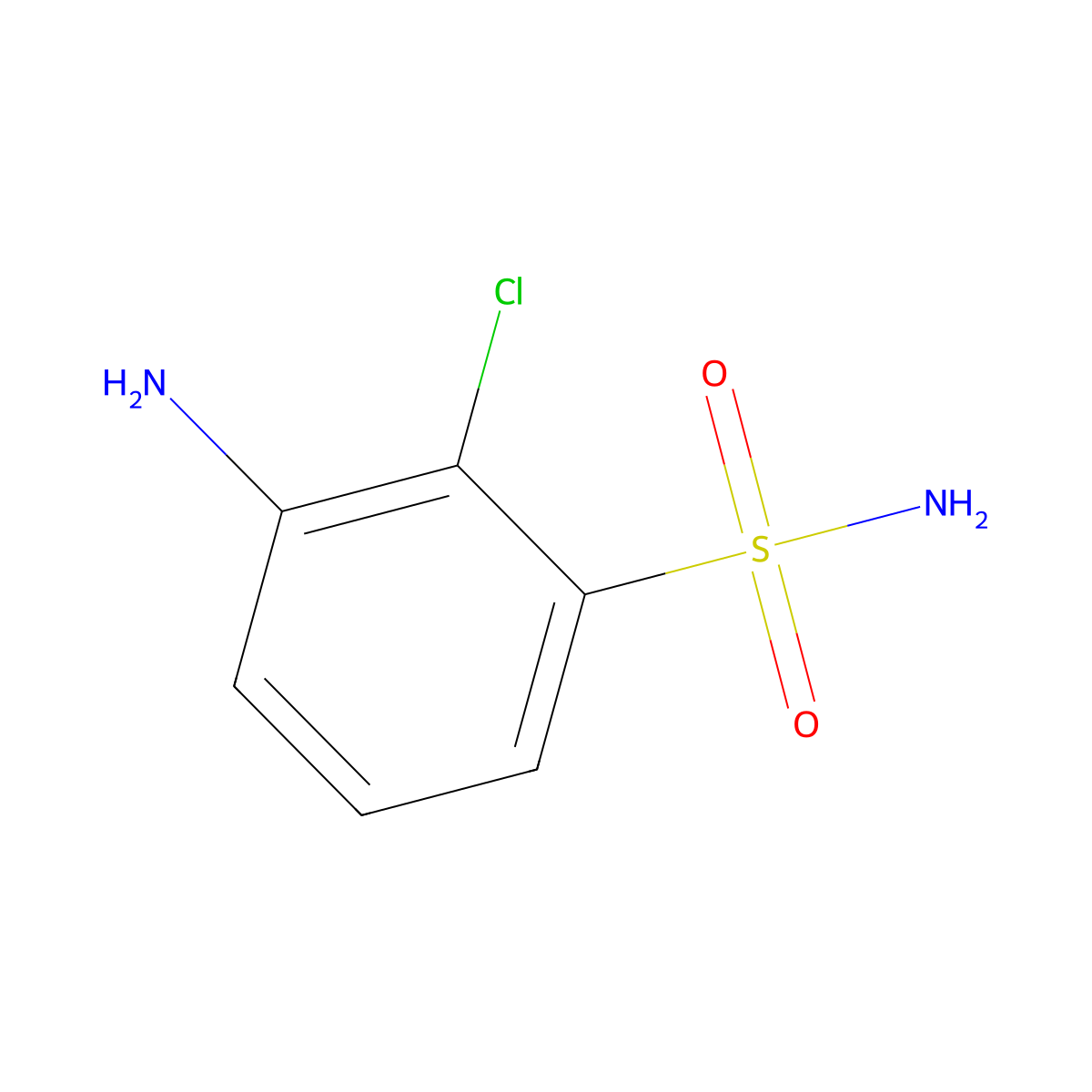 3-Amino-2-chlorobenzene-1-sulfonamide molecular structure, CAS 1261550-48-4
