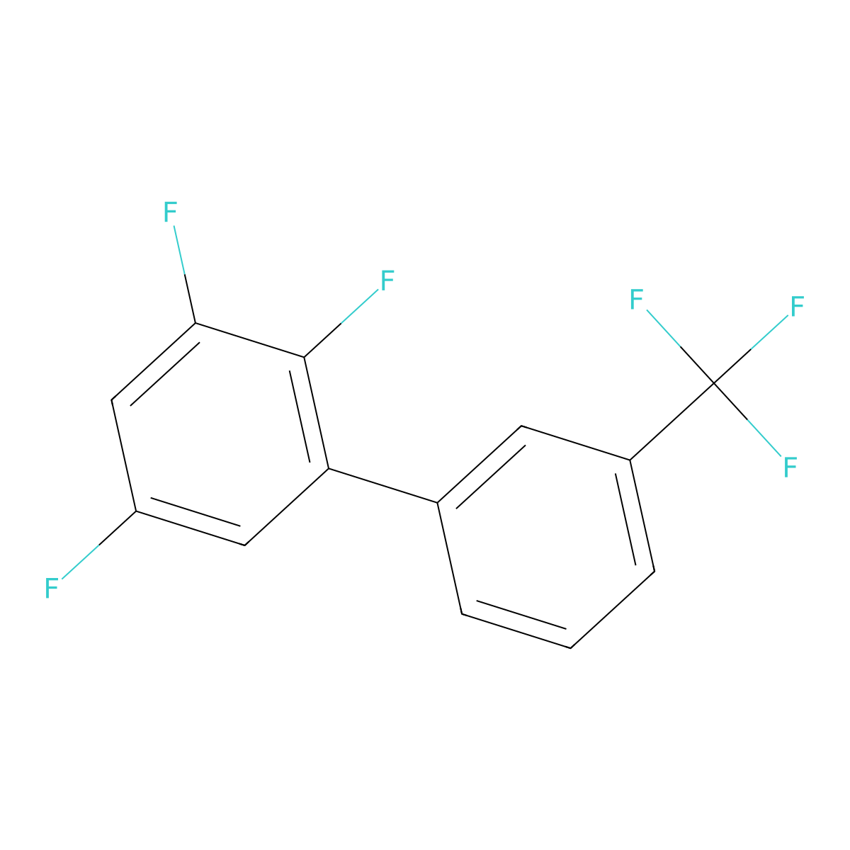 2,3,5-Trifluoro-3'-(trifluoromethyl)-1,1'-biphenyl molecular structure, CAS 1261550-51-9