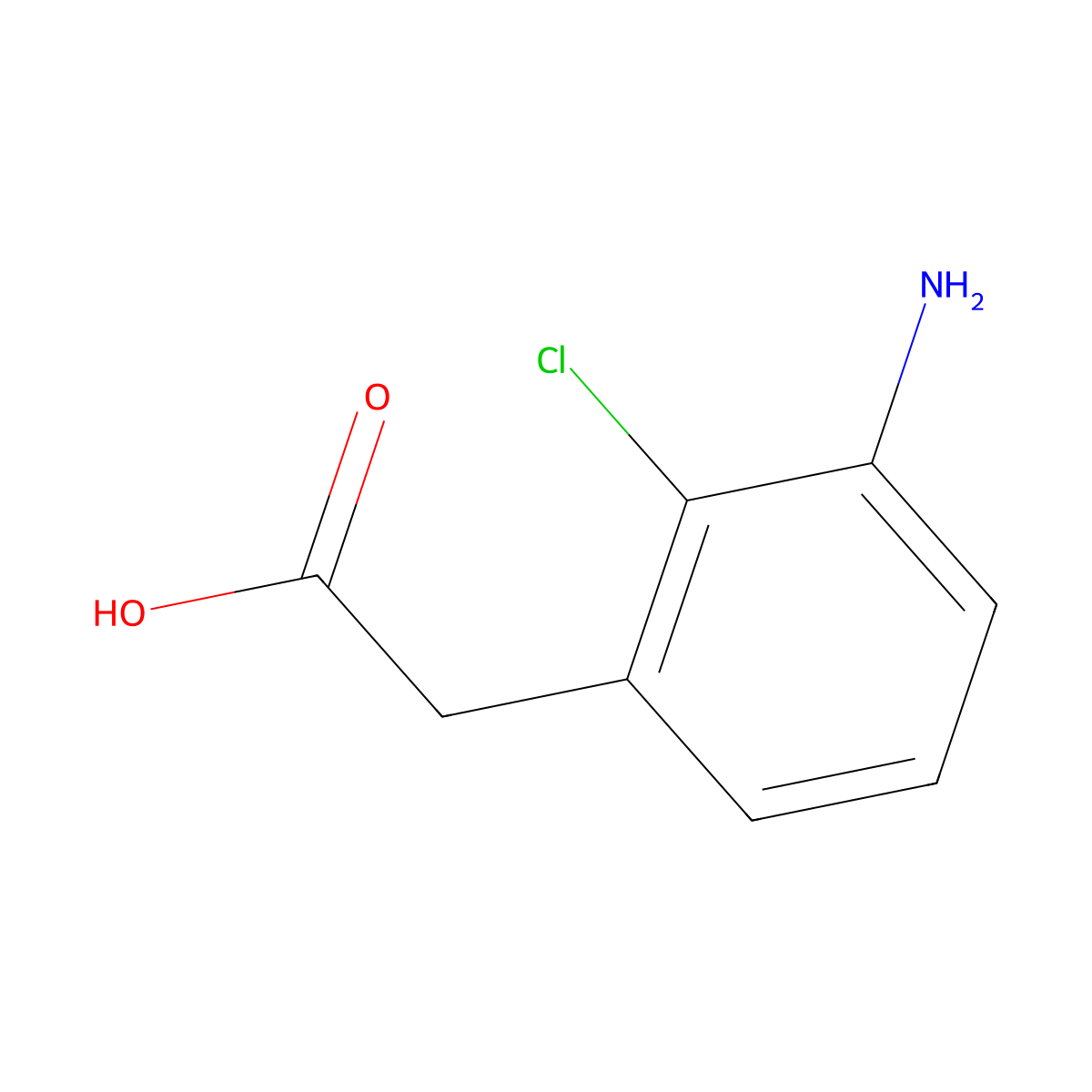 2-(3-Amino-2-chlorophenyl)acetic acid molecular structure, CAS 1261550-74-6