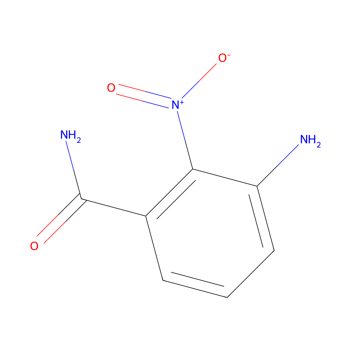 3-Amino-2-nitrobenzamide molecular structure, CAS 1261551-25-0