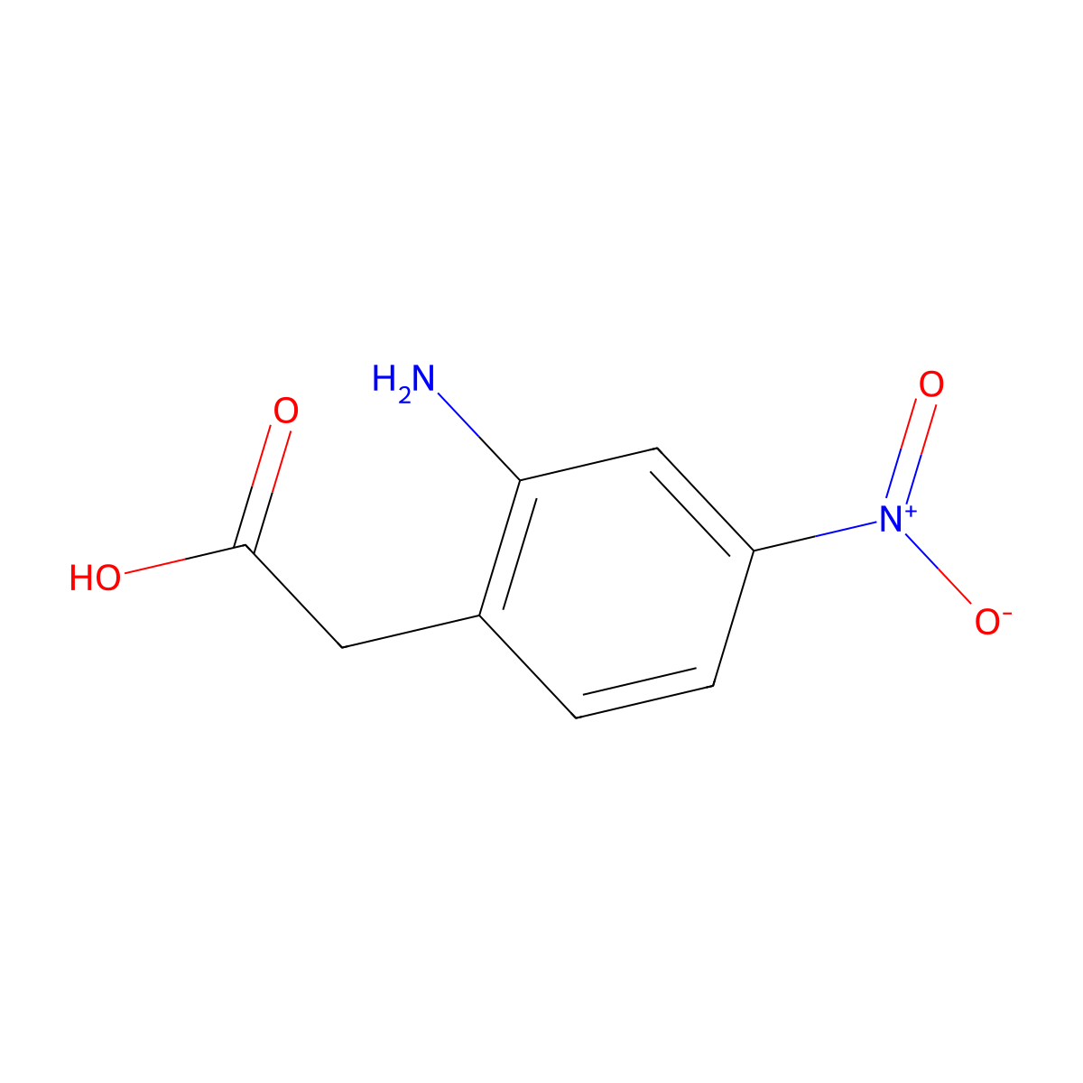 2-(2-Amino-4-nitrophenyl)acetic acid molecular structure, CAS 1261551-41-0