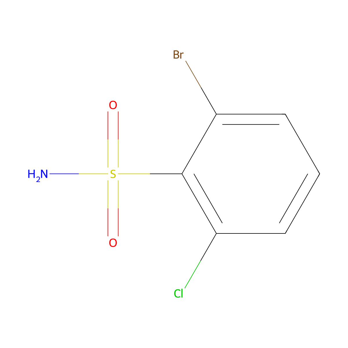 2-Bromo-6-chlorobenzenesulfonamide molecular structure, CAS 1261551-83-0
