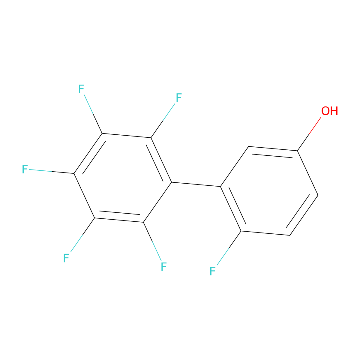 4-Fluoro-3-(2,3,4,5,6-pentafluorophenyl)phenol molecular structure, CAS 1261552-10-6
