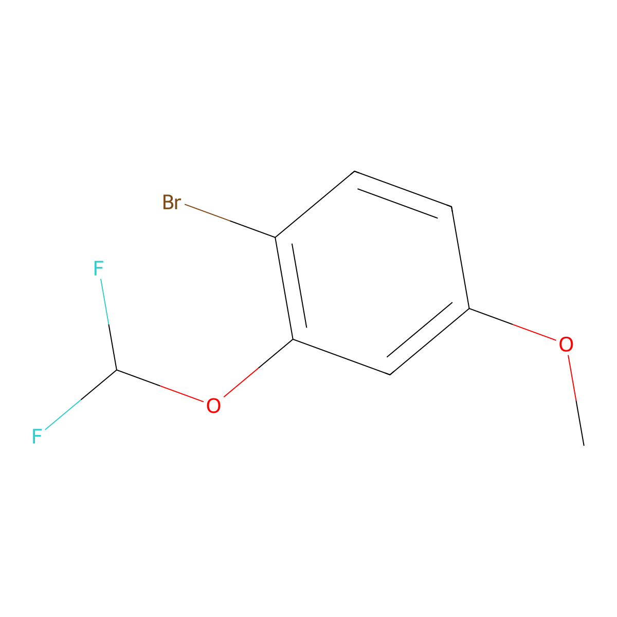 1-Bromo-2-(difluoromethoxy)-4-methoxybenzene molecular structure, CAS 1261552-32-2