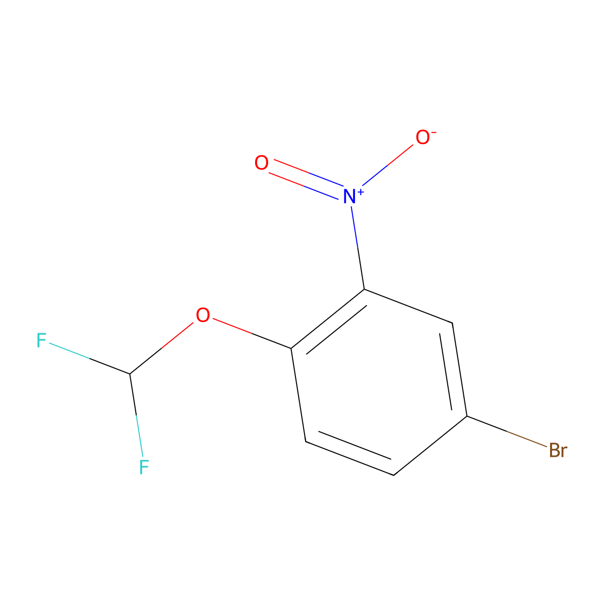 5-Bromo-2-(difluoromethoxy)nitrobenzene molecular structure, CAS 1261552-41-3
