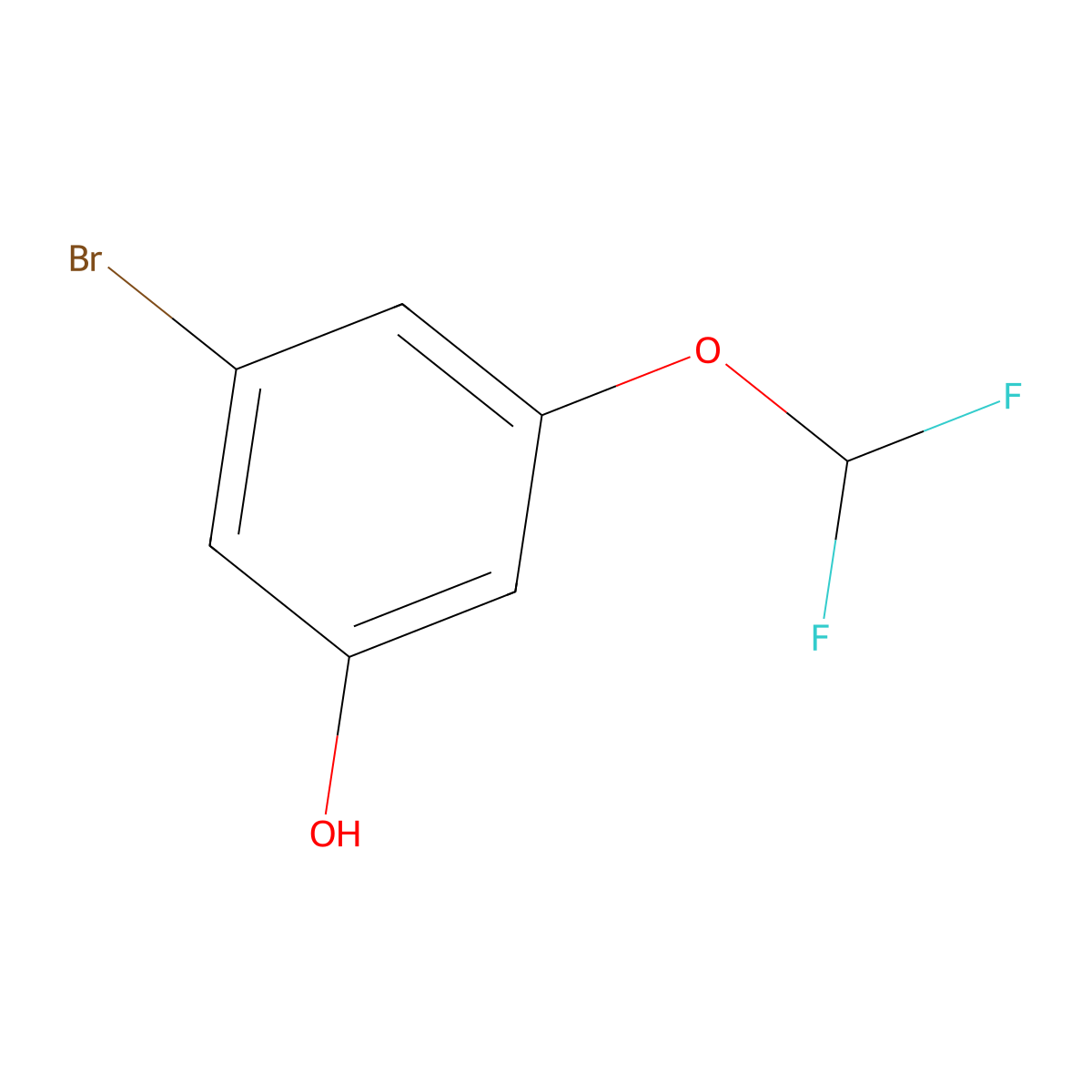 3-Bromo-5-(difluoromethoxy)phenol molecular structure, CAS 1261552-42-4