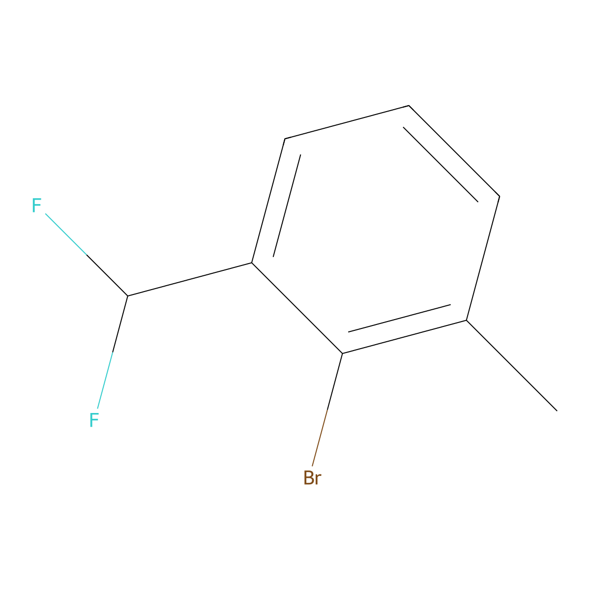 2-Bromo-1-(difluoromethyl)-3-methylbenzene molecular structure, CAS 1261552-75-3