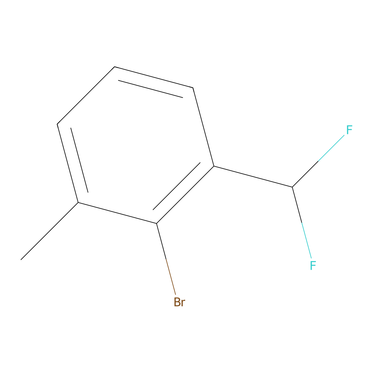 2-Bromo-1-(difluoromethyl)-3-methylbenzene molecular structure, CAS 1261552-75-3