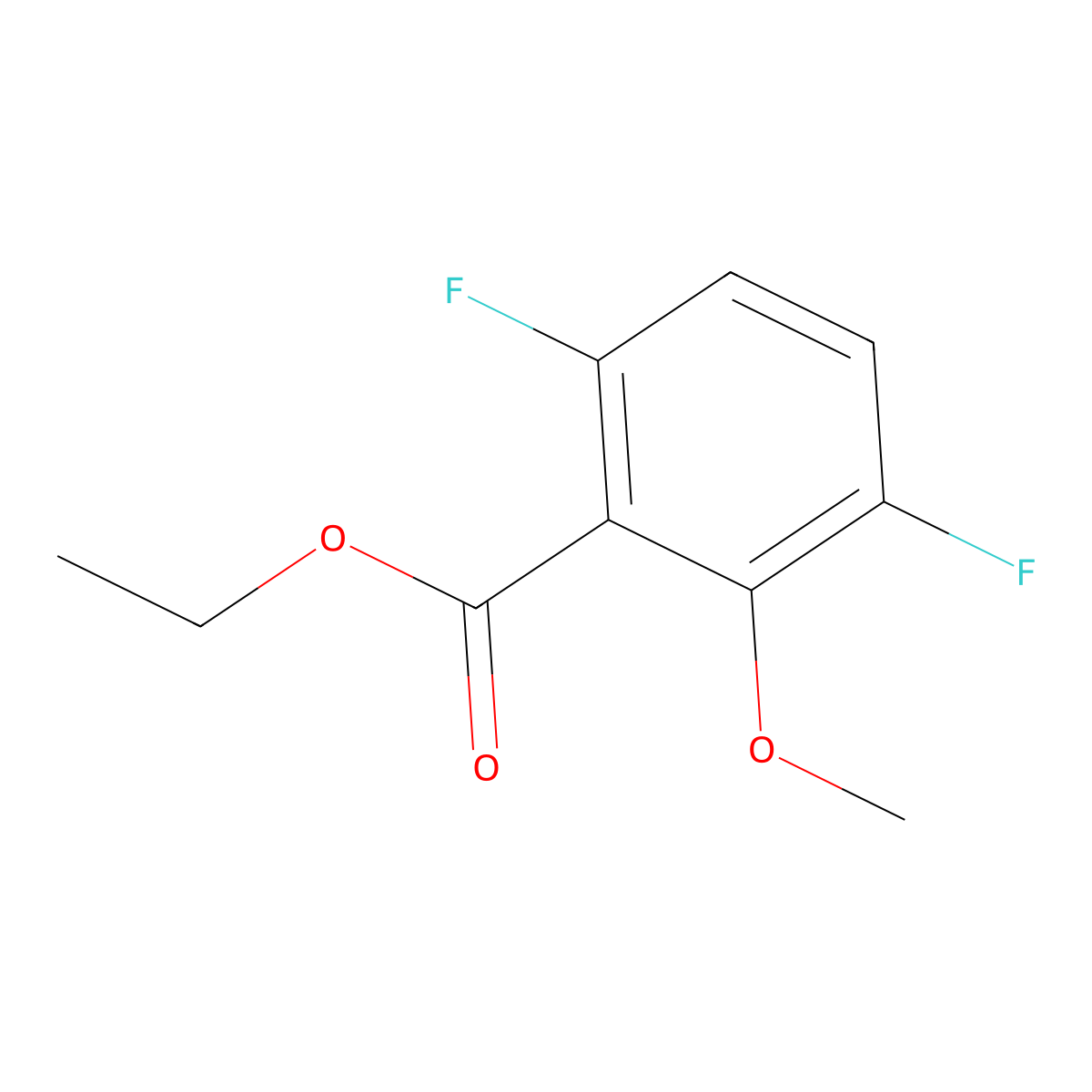 Ethyl 3,6-difluoro-2-methoxybenzoate molecular structure, CAS 1261552-95-7