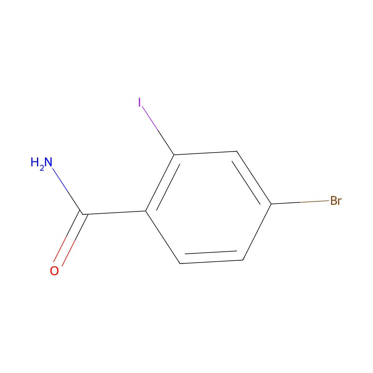 4-Bromo-2-iodobenzamide molecular structure, CAS 1261552-98-0