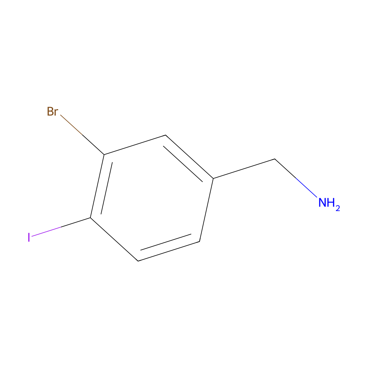 (3-Bromo-4-iodophenyl)methanamine molecular structure, CAS 1261553-01-8