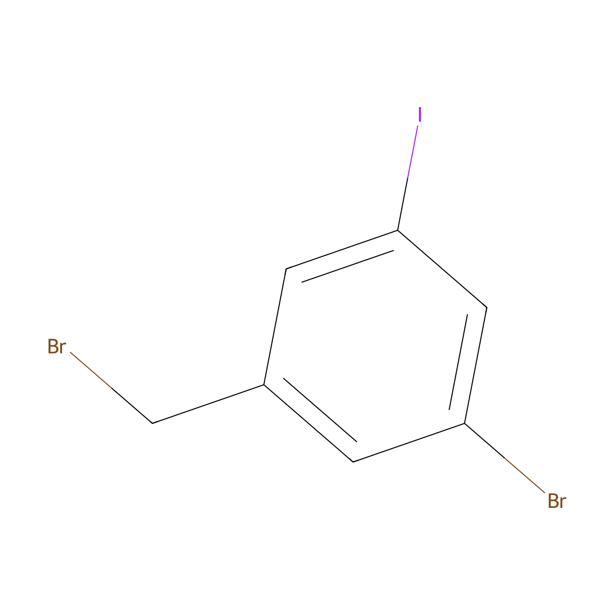 1-Bromo-3-(bromomethyl)-5-iodobenzene molecular structure, CAS 1261553-05-2