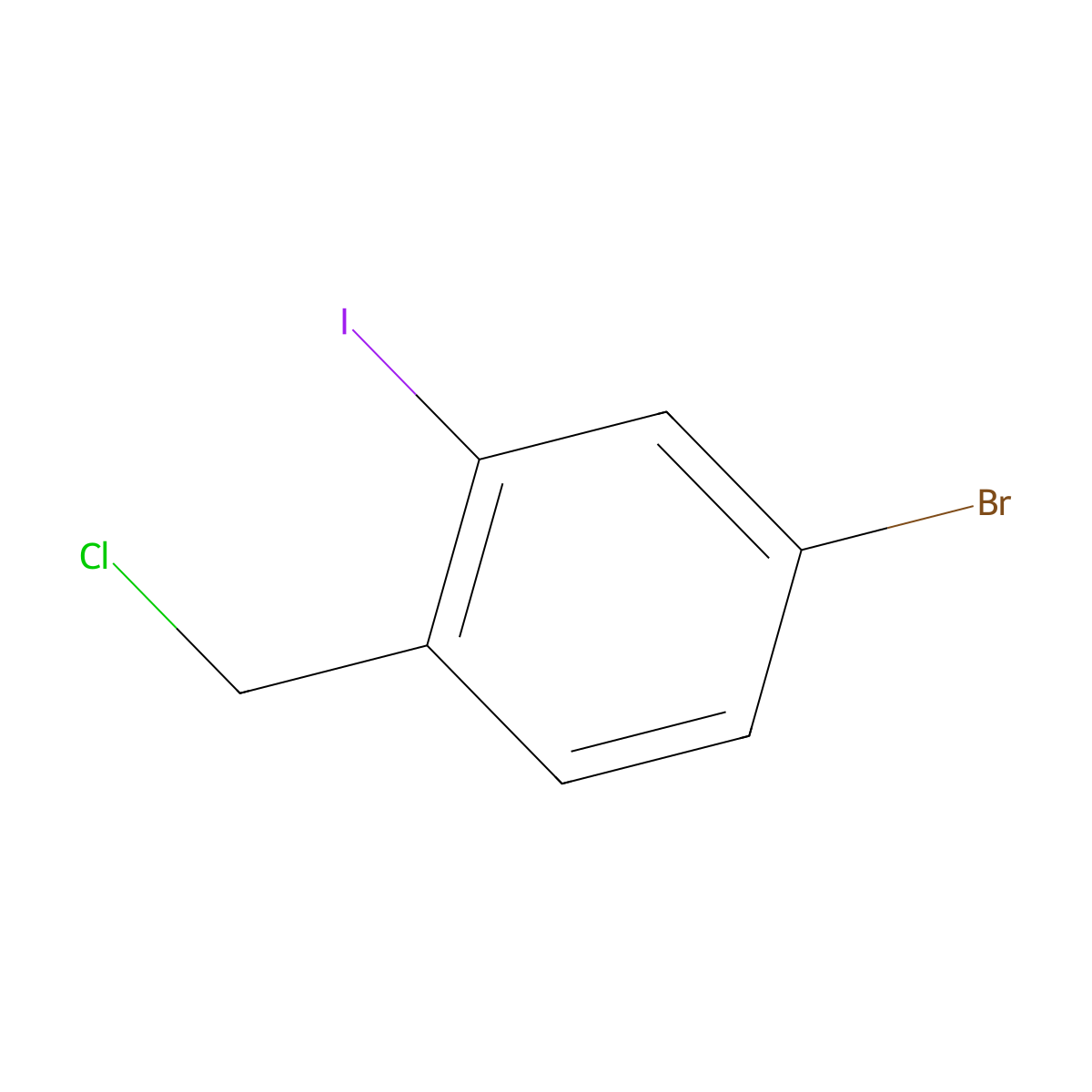 4-Bromo-1-(chloromethyl)-2-iodobenzene molecular structure, CAS 1261553-12-1