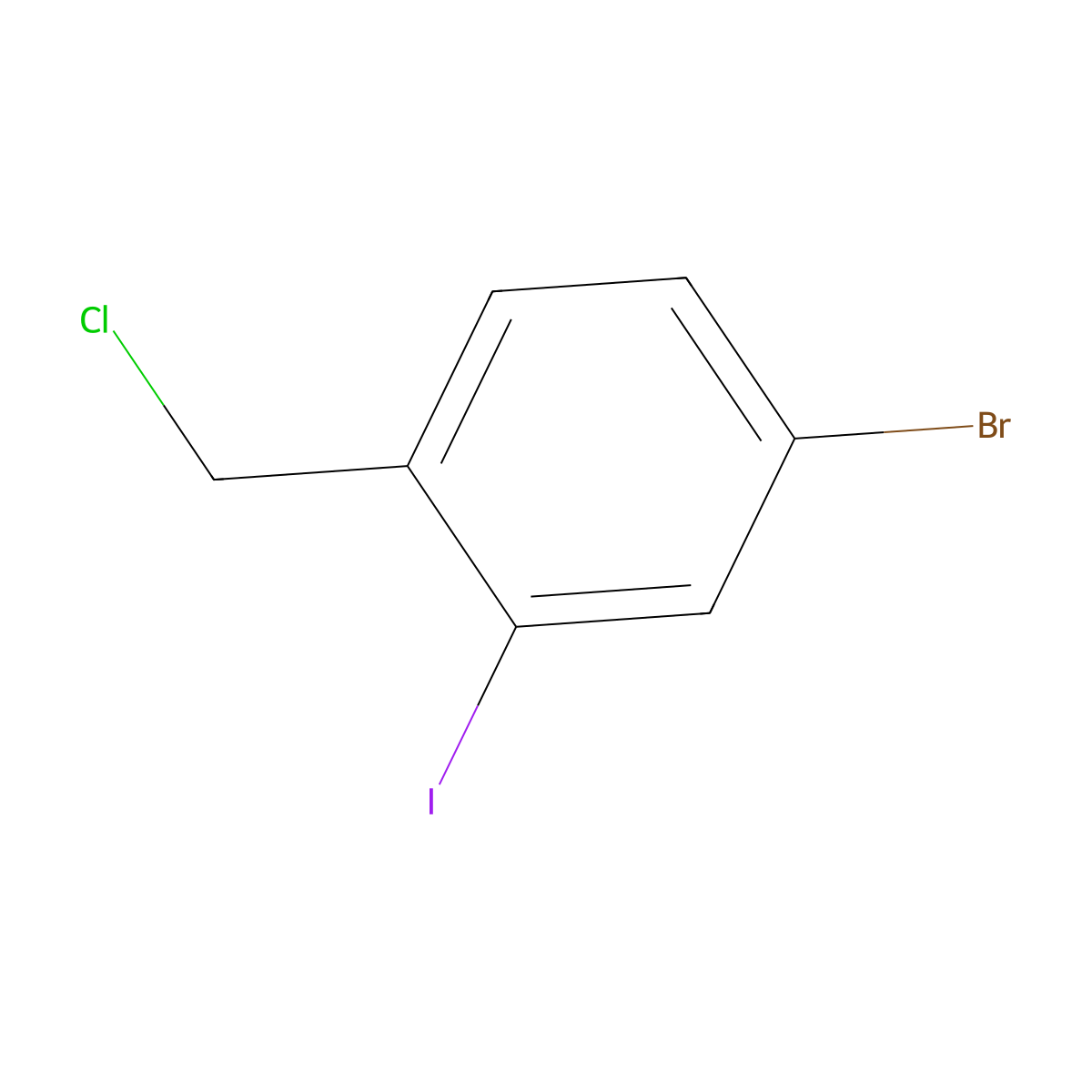4-Bromo-1-(chloromethyl)-2-iodobenzene molecular structure, CAS 1261553-12-1