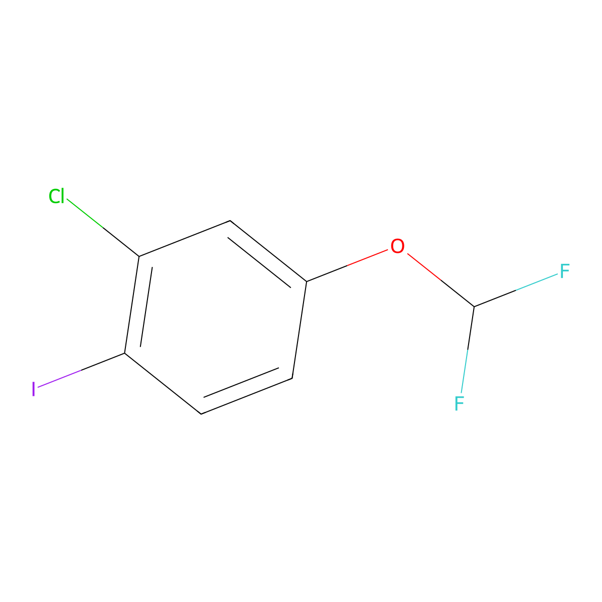 2-Chloro-4-(difluoromethoxy)-1-iodobenzene molecular structure, CAS 1261554-41-9
