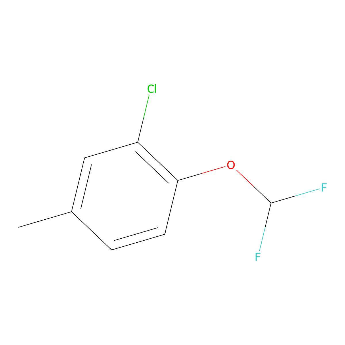 2-Chloro-1-(difluoromethoxy)-4-methyl-benzene molecular structure, CAS 1261554-69-1