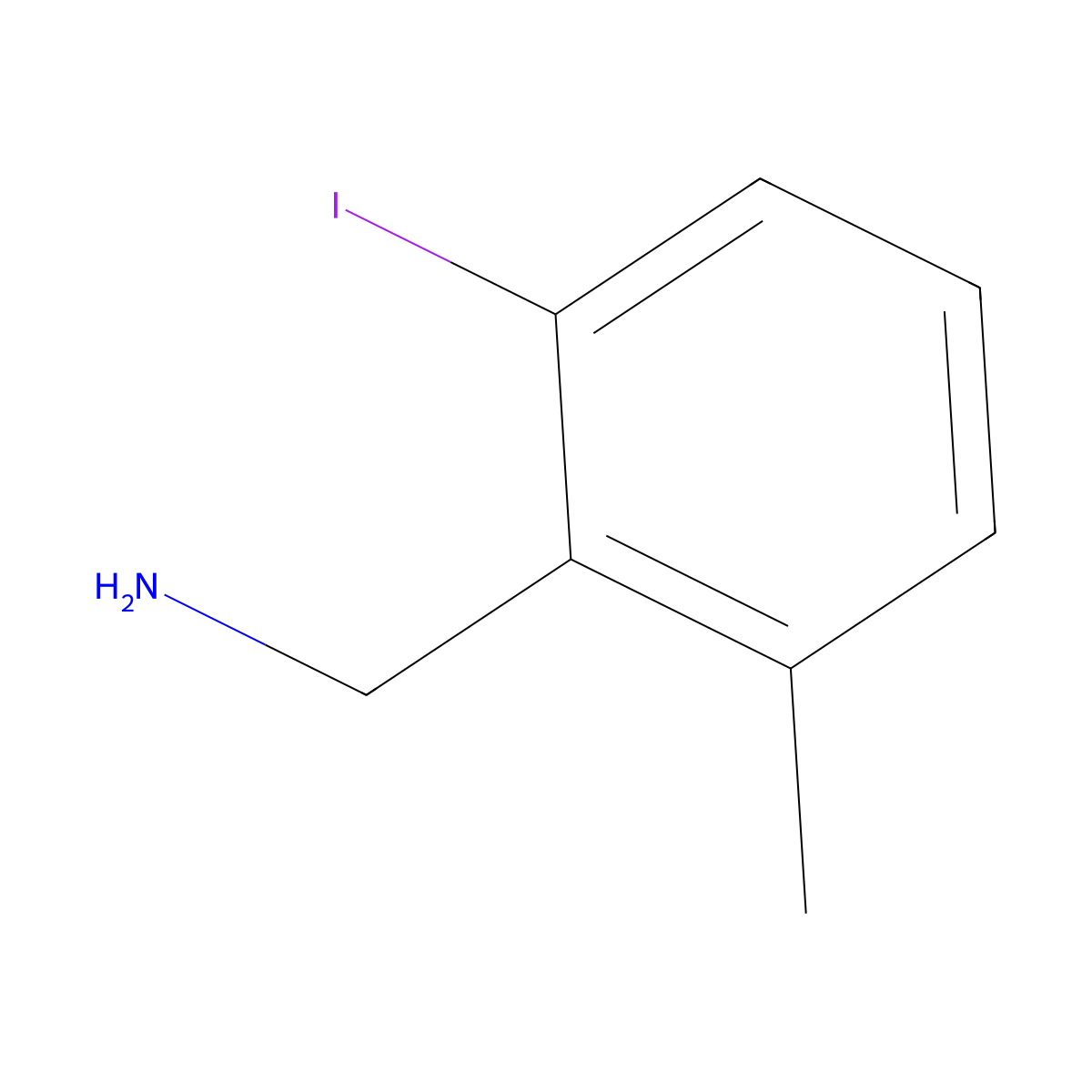 (2-Iodo-6-methylphenyl)methanamine molecular structure, CAS 1261554-81-7