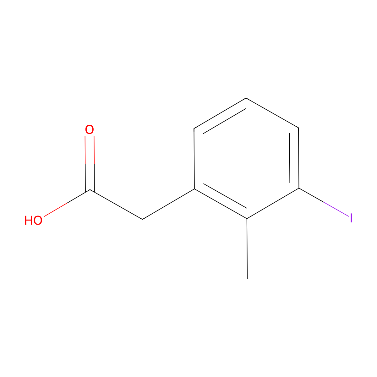 3-Iodo-2-methylphenylacetic acid molecular structure, CAS 1261554-90-8