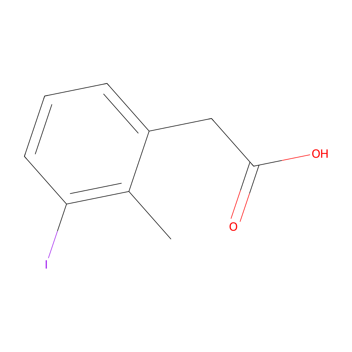 3-Iodo-2-methylphenylacetic acid molecular structure, CAS 1261554-90-8