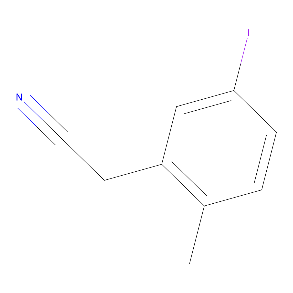 2-(5-Iodo-2-methylphenyl)acetonitrile molecular structure, CAS 1261554-95-3