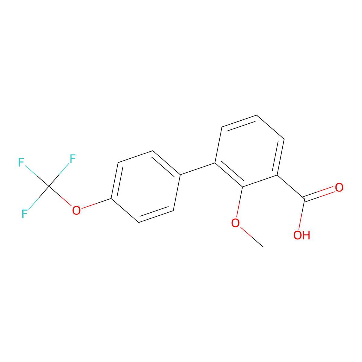 2-Methoxy-3-(4-trifluoromethoxyphenyl)benzoic acid molecular structure, CAS 1261556-07-3