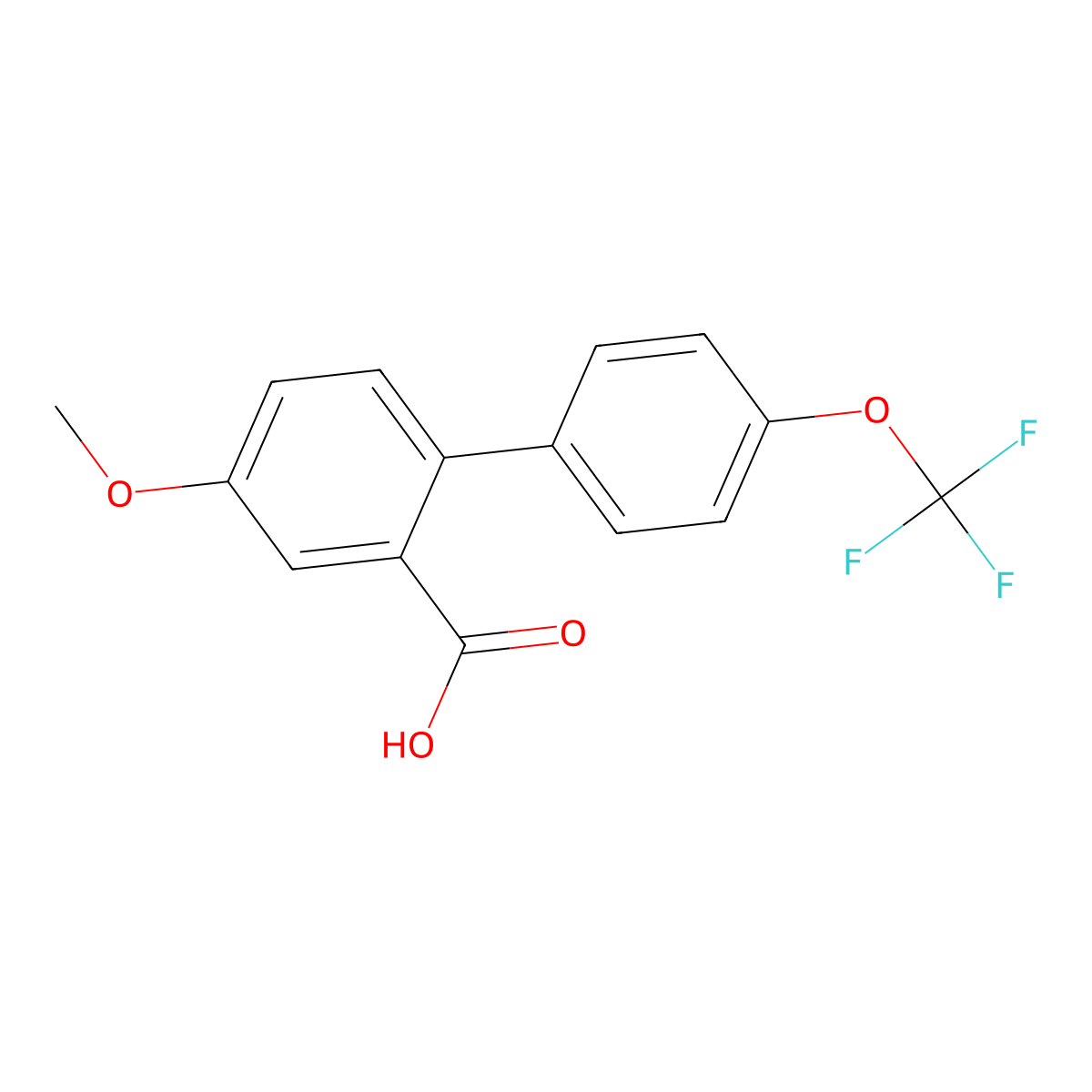 5-Methoxy-2-(4-trifluoromethoxyphenyl)benzoic acid molecular structure, CAS 1261556-12-0