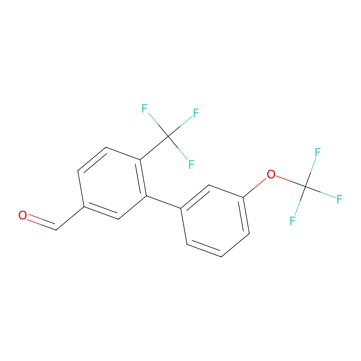 3'-(Trifluoromethoxy)-6-(trifluoromethyl)-[1,1'-biphenyl]-3-carbaldehyde molecular structure, CAS 1261556-37-9