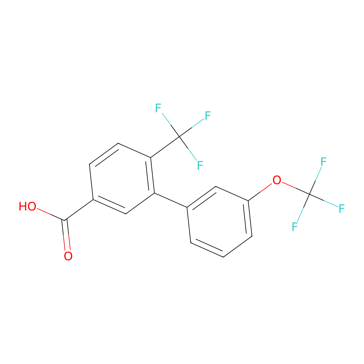 3'-(Trifluoromethoxy)-6-(trifluoromethyl)biphenyl-3-carboxylic acid molecular structure, CAS 1261556-90-4