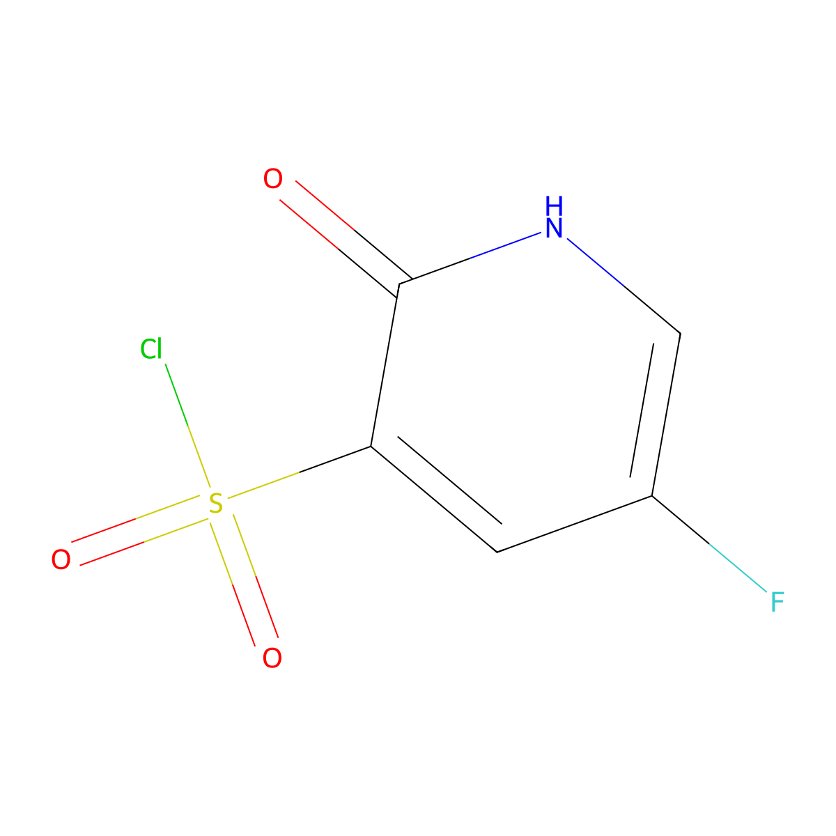 5-Fluoro-2-hydroxypyridine-3-sulfonyl chloride molecular structure, CAS 1261557-12-3
