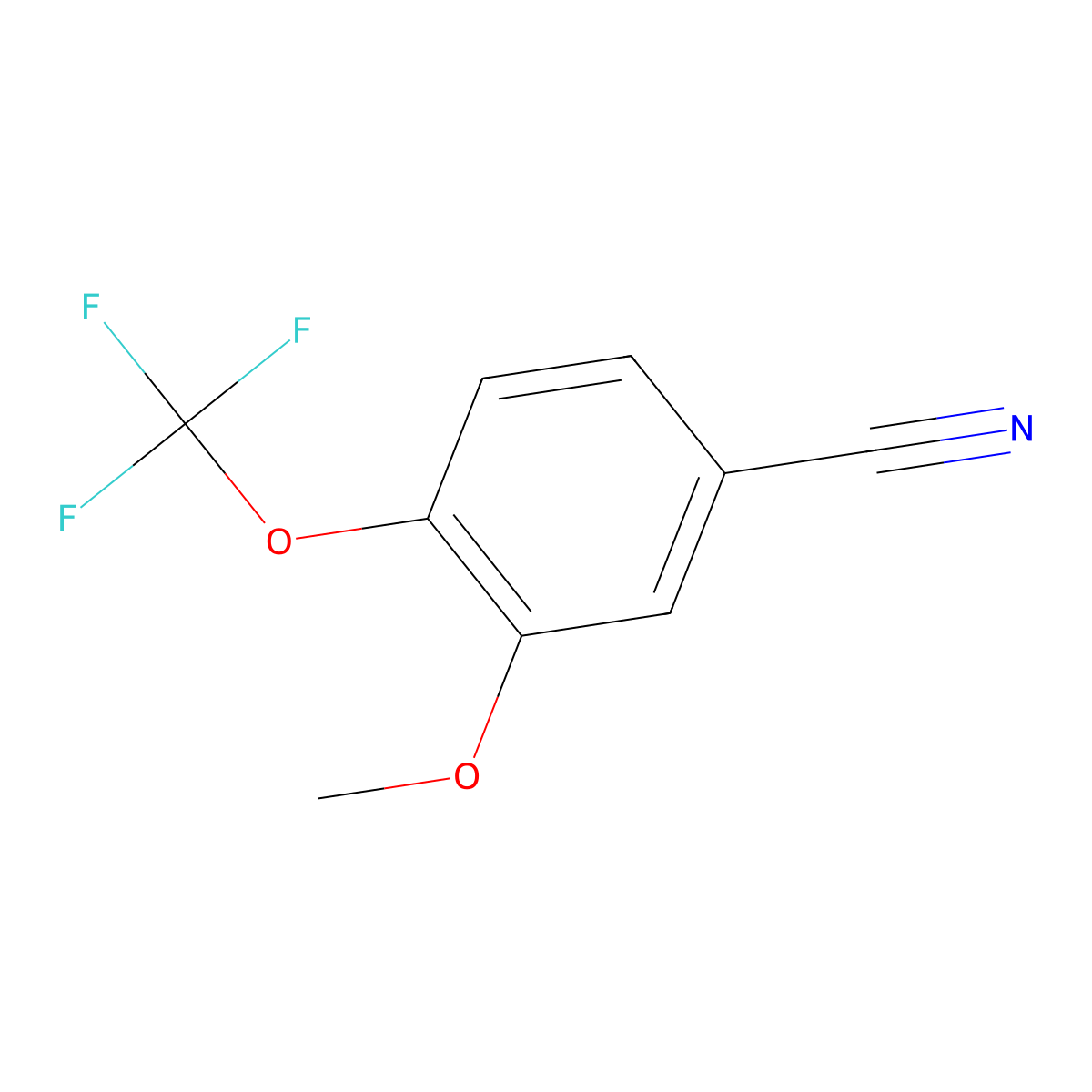 3-Methoxy-4-(trifluoromethoxy)benzonitrile molecular structure, CAS 1261557-43-0