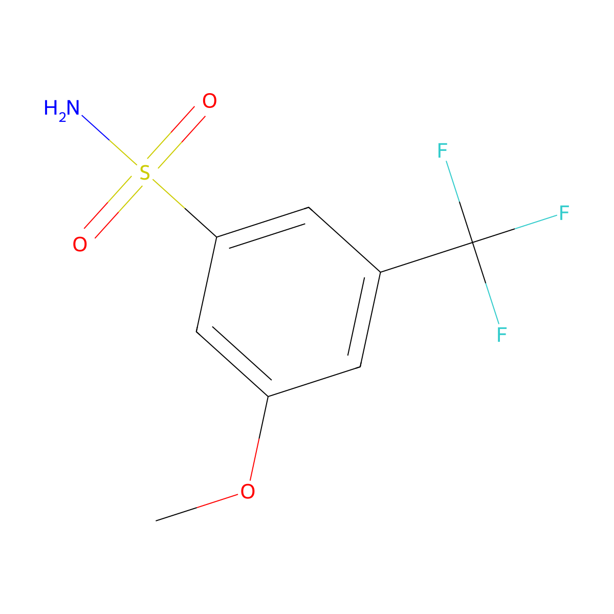 3-Methoxy-5-(trifluoromethyl)benzenesulfonamide molecular structure, CAS 1261557-52-1