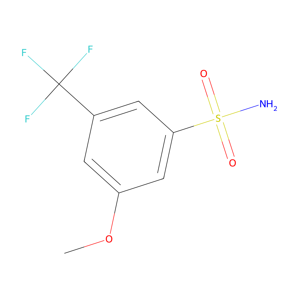 3-Methoxy-5-(trifluoromethyl)benzenesulfonamide molecular structure, CAS 1261557-52-1