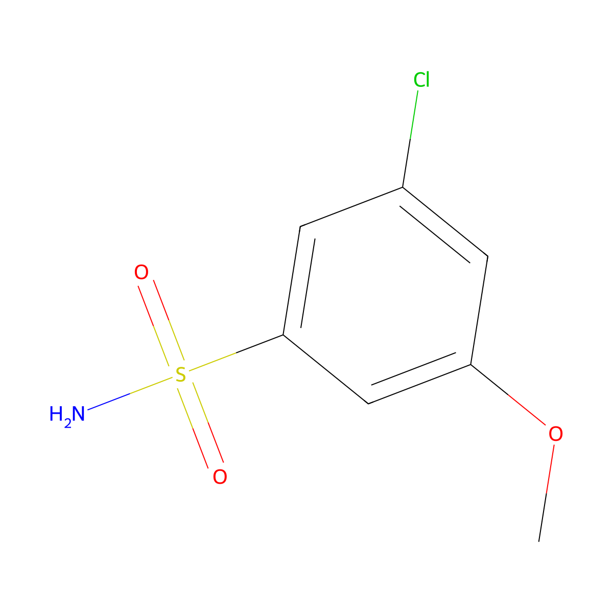 3-Chloro-5-methoxybenzenesulfonamide molecular structure, CAS 1261557-62-3